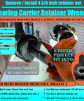 Heavy Duty Marine Lower Unit Repair Kit Featuring Rock Solid Three Piece Bearing Carrier Puller And Drive Shaft Retainer Wrench Set For No Sweat Outboard Servicing, showing bearing carrier retainer wrench for 4 3/8 inch nut