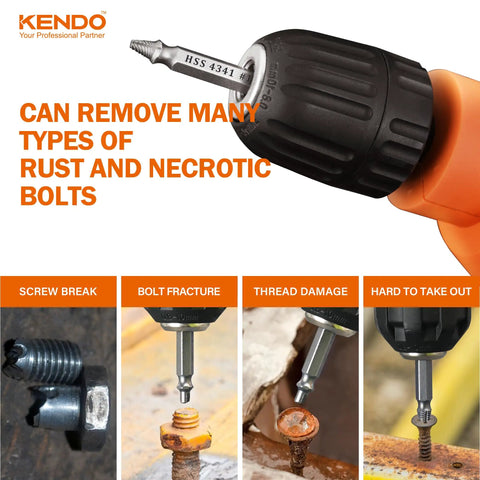 Damaged Screw Extractor Set 6Pc HSS Drill Bit Bolt Remover Kit For Stripped Screws Nuts Bolts And Rusted Or Broken Hardware in use