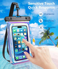 Floating IP68 Waterproof Phone Pouch With Lanyard Waterproof Case Fits Up To 7 Inch Screens Beach Day Must Have In Dazzling Purple