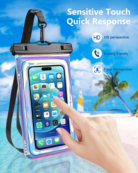 Floating IP68 Waterproof Phone Pouch With Lanyard Waterproof Case Fits Up To 7 Inch Screens Beach Day Must Have In Dazzling Purple