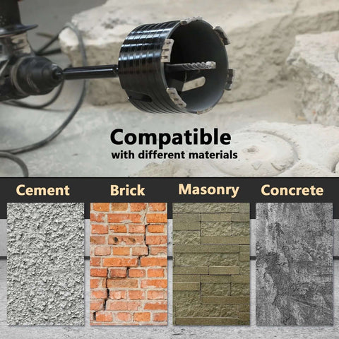 Front view of a 1-inch dry diamond core drill bit with SDS Plus adapter for concrete and masonry drilling.