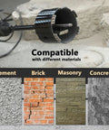 Heavy Duty Workhorse 38mm Diamond Core Drill Bit For SDS Plus Adapter Dry Or Wet Concrete Drilling Through Granite Marble Masonry Stone Brick And Block 60mm Depth 110mm SDS Shank Pro Grade Performance shown with materials