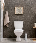 Multi Drain Toilet Plunger With Holder For Bathroom And Bathtub Quick Dry Chrome Finish beside a white toilet