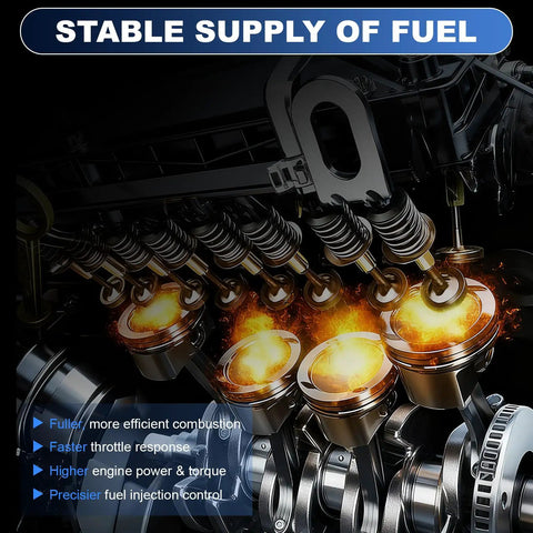 Internal view showing combustion process with piston engines illustrating benefits of Drop-In Electric Fuel Pump Assembly For Chevy Silverado 1500 And GMC Sierra 1500 2014-2018 With 4.3L 5.3L 6.2L V6 V8 Engines Replacement Module OE 13513407.