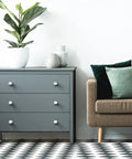 Gray dresser with 40 Pack Brushed Nickel Cabinet Knobs One And One Quarter Inch Round Drawer Pulls Satin Stainless Steel Drawer Handles.