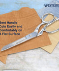 Heavy Duty Bent Fabric Scissors With 8 Inch Forged Blades And Precision Ground Knife Edge For Seamless Cutting, Perfect For Sewing, Crafts, And Office Projects. Bent handle on fabric
