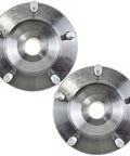 Front Left And Right Wheel Bearing And Hub Assembly Set For 4X4 Rigs Only Compatible With Toyota Tundra 4X4 2007-2021 And Sequoia 4WD 2008-2022, 2-Piece OE Replacement Wheel Hub Kit, Pair showing two circular metal assemblies with bolts
