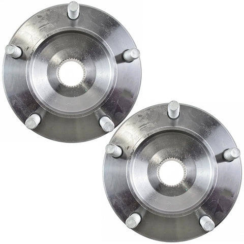 Front Left And Right Wheel Bearing And Hub Assembly Set For 4X4 Rigs Only Compatible With Toyota Tundra 4X4 2007-2021 And Sequoia 4WD 2008-2022, 2-Piece OE Replacement Wheel Hub Kit, Pair showing two circular metal assemblies with bolts