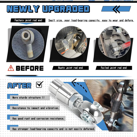 Heavy Duty Five Eighths Inch Heim Joints Rod End Kit With Chromoly Panhard Bar Right And Left Hand Thread Tube Adapter And Jam Nut For Steering Suspension And Traction Bars Includes Two Pairs; silver rod end close-up
