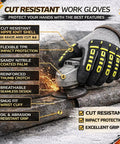 Knit Cut Resistant Work Gloves With Nitrile Coating And HPPE For A4 ANSI Cut Protection, grinding metal with excellent grip.