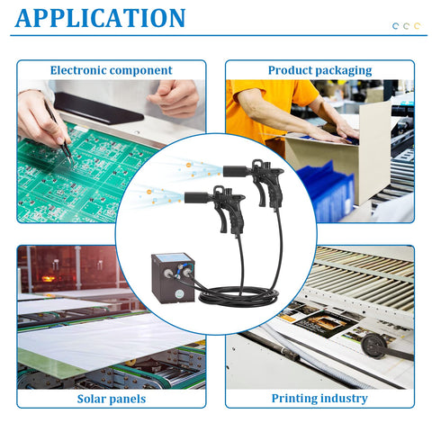 Anti Static Ionizing Air Gun For Vinyl Records And Auto Painting with applications in electronics, packaging, and printing.