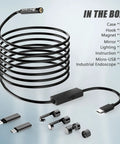Endoscope Camera With 8 LED Lights Type C Borescope For Android And iOS Devices, OTG Compatible, 16.5 Feet Cable, accessories.