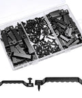 Kickass 180 Pieces Sawtooth Picture Hangers Heavy Duty Wall Hanging Kit featuring black sawtooth hangers and screws in organized case.