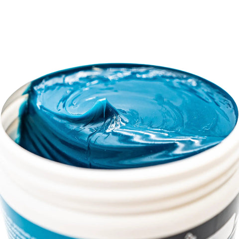 Close-up of Go-To Premium Mineral Base Marine Grease With Water-Resistant Formula in 16 oz tub, showing texture and color.