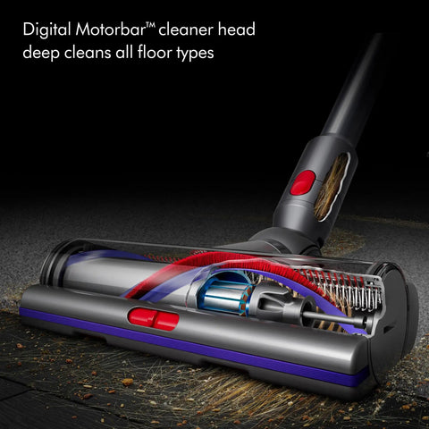 V15 Detect Pro Cordless Vacuum Cleaner With Smart Debris Sensing And Power Trigger showing close-up of digital motorbar cleaner head