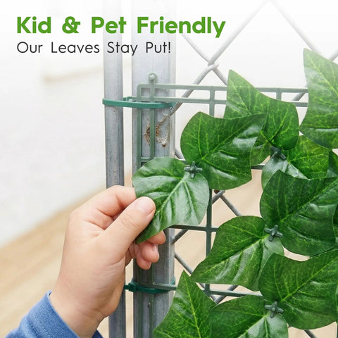 Dope Artificial Ivy Privacy Fence Screen 40 Inch By 120 Inch For Patio Backyard 12 Piece Flexible Greenery Panel close-up