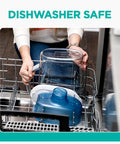 Person placing 7-Cup Lead-Reducing Water Filter Pitcher Fridge-Ready, Delivers Crisp, Clean-Tasting Water With Powerful Filtration in dishwasher