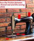 Red Spool Pin Felt Pads For Sewing Machines, 100 Pieces Replacement Felts For Spool Pins, Thread Spool Pin Adapter, Treadle Machine Parts, Ideal For DIY Sewing Arts Crafts And Projects, on vintage machine