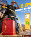 Using Cordless Fuel Transfer Pump 6 GPM For Diesel And Gasoline With Smart Auto Stop Safety System And Audible Beep Auto Shutoff When Tank Is Full