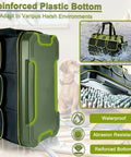 Heavy Duty 17 Inch Tool Bag With Waterproof Molded Base Large Capacity Wide Mouth Tote side view and durability features