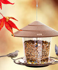 Outdoor Hanging Bird Feeder For Wild Birds Squirrelproof Seed Feeder With Durable Metal Rope Twist Lock Easy Fill Brown