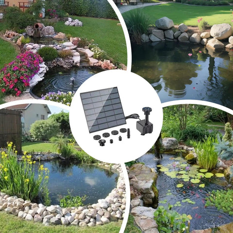 Sun Powered Pond Pump Kit With 1.5W Silent Motor, 200L High Flow Rate, Outdoor Fountain System for garden ponds and bird baths