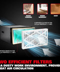 Image of Heavy Duty Hanging Ceiling Air Filtration System with two filters for woodworking shops and garages
