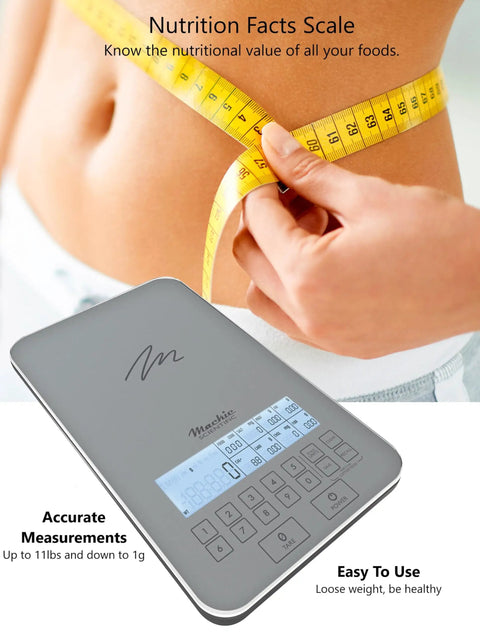 All In One Food Scale With Built In Nutrition Calculator For Easy Meal Prep And Real Weight Loss, 11 Lb Capacity, digital scale display