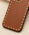 Heavy Duty Leather Rivets Kit With 100 Sets Double Cap Beefy Round Metal Snap Fasteners For Belts Bags And DIY Repairs Durable Stylish Metal Finishes For Strong Rugged Projects, brown leather case with gold rivets