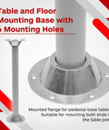 Built Tough Aluminum Rv Table Floor Mounting Base With Heavy Duty Pedestal Replacement Hardware Complete Screw Pack For Camper Slide Out Support, featuring 6 mounting holes.