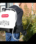 Man using Backpack Garden Sprayer With Lance And Two Adjustable Nozzles, 5 Gallon Knapsack Wearable Sprayer For Insecticides, Herbicides