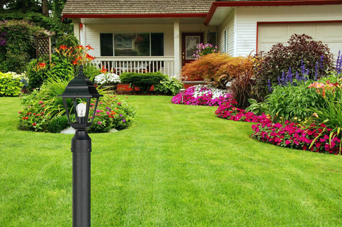 Outdoor Post Lantern 14 In By 6 In Black With Clear Glass One Light 60 Watt Max 120 Volt A19 E26 Socket Wet Location