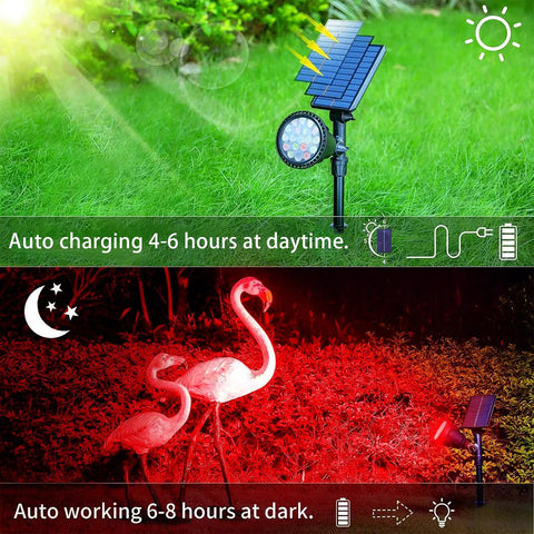 4 Pack Halloween Solar Spot Lights Outdoor RGB Color Changing Waterproof Spotlights Set for Yard Driveway Trees Christmas Decor Landscape Lighting for Garden Pathway and Patio