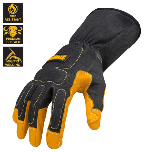 Beefy MIG And TIG Welding Gloves 3X-Large Black Yellow Premium Heat Resistant Durable And Comfortable Safety Gear With Great Grip For Metal Fab And Auto Body Welding
