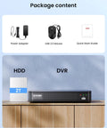 Package contents of Eight Channel AI Surveillance DVR With H265 Plus 5MP 3K Lite Hybrid 4 In 1 Analog AHD TVI CVI Smart Motion Detection