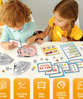 Children playing with Kid Friendly Money Mastery Activity Set For Learning And Hands On Pretend Play, 60 Play Bills and Coins