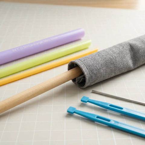 Fabric Loop Turner Tool For DIY Sewing And Hand Knitting With Plastic And Metal Threading Rods No Fuss Tube Turning For Apron Ties Garment Edges Straps And All Fabric Types, fabric tube and rods