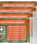 4 Pack Mylar Emergency Blankets for Survival featuring compact design and thermal heat retention packaging