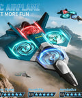 Ultra Fun RC Planes With 3 Batteries For Kids And Adults Foam Remote Control Jet Plane with LED lights flying in sky.