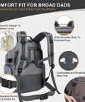 Back view of Dad Gear Tactical Diaper Bag Backpack With Changing Pad, Military MOLLE System, adjustable straps, and mesh padding