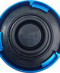 Aluminum Brake Master Cylinder Reservoir Cap For Ford Lincoln Mercury 2000 2015 Replacement Fits 2000 2015, top view, blue anodized
