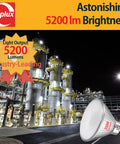 350 Watt Equivalent PAR38 LED Flood Light Bulb Beast Bright 5200 Lumens Daylight 5000K illuminating industrial site