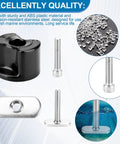 Kayak Track Mount Hardware Kit with Convertible Knobs, stainless steel bolts, track nuts, and cap screws, marine use