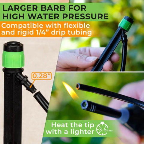 One Hundred Drip Irrigation Emitters Vortex Fan Sprayer Kit For Gardens And Pots, 360 Degree Adjustable Watering installation view