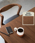 Super Dark Walnut Oil Based Wood Stain For Interior Fixes enhancing a dark walnut finish on a wooden table.