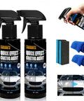 Two Pack Quick Effect Car Coating Spray 2026 Upgrade With Three In One Shine Care bottles with applicator and towels
