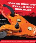 Smart Snatch Block Pulley For ATV UTV Winch - Change Direction And Boost Mechanical Advantage, 24,000 Lbs 12 Ton Capacity, Orange