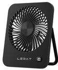 Must Have Compact USB Desk Fan With LED Display 5 Speed Ultra Quiet Portable Mini Fan 180 Degree Foldable For Travel Black