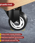 Heavy duty 3 inch swivel caster wheels with steel frame on concrete floor for quiet and smooth mobility, pack of 4 high-performance casters.