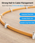 Nail-In Cable Clips Cord Organizer 200-Pack 7mm 0.27 Inch Wall Mount White For Ethernet Coax Speaker USB Cables Easy Install